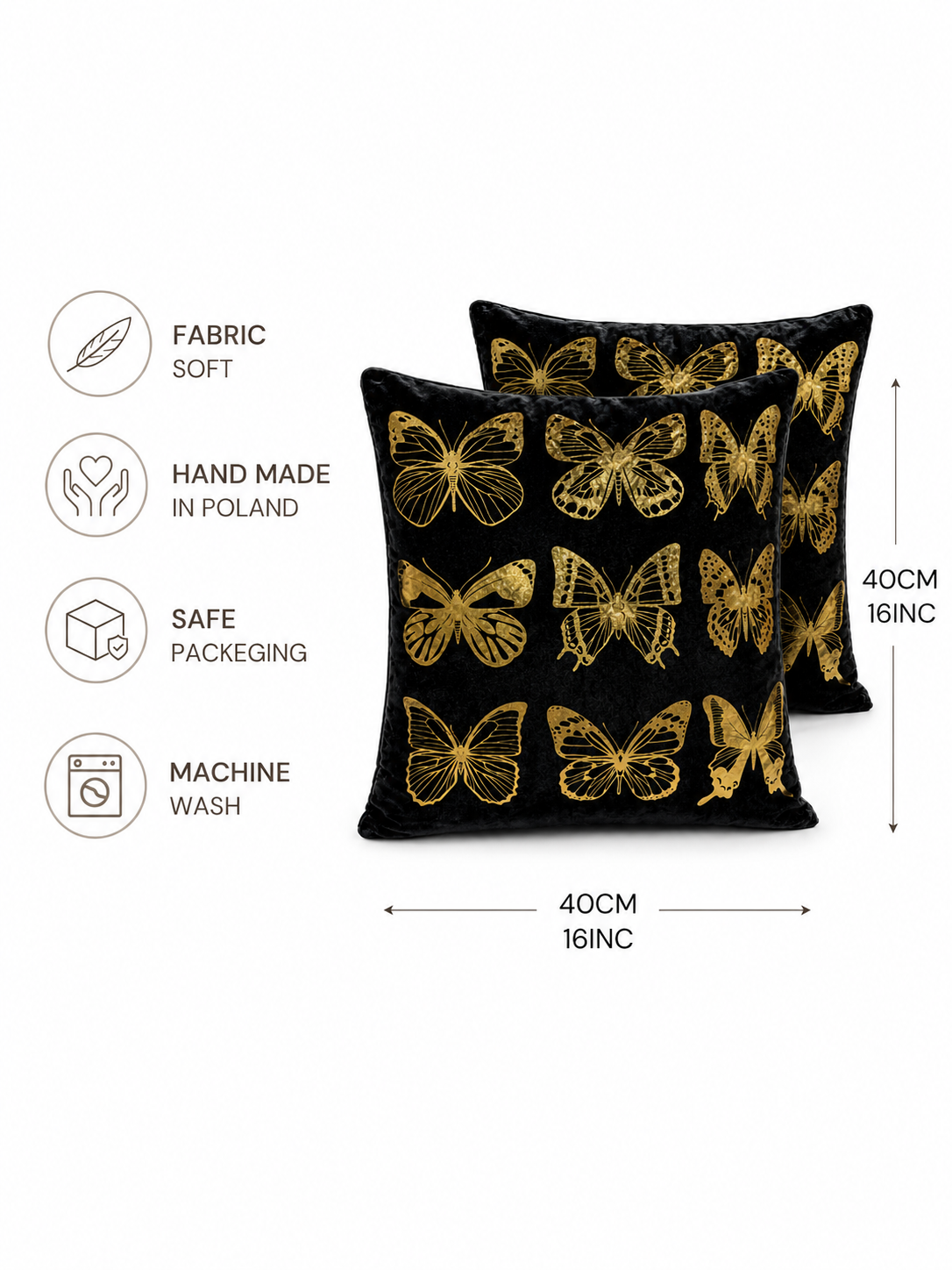 Papillon Velvet Cushion Set (Set of 2)