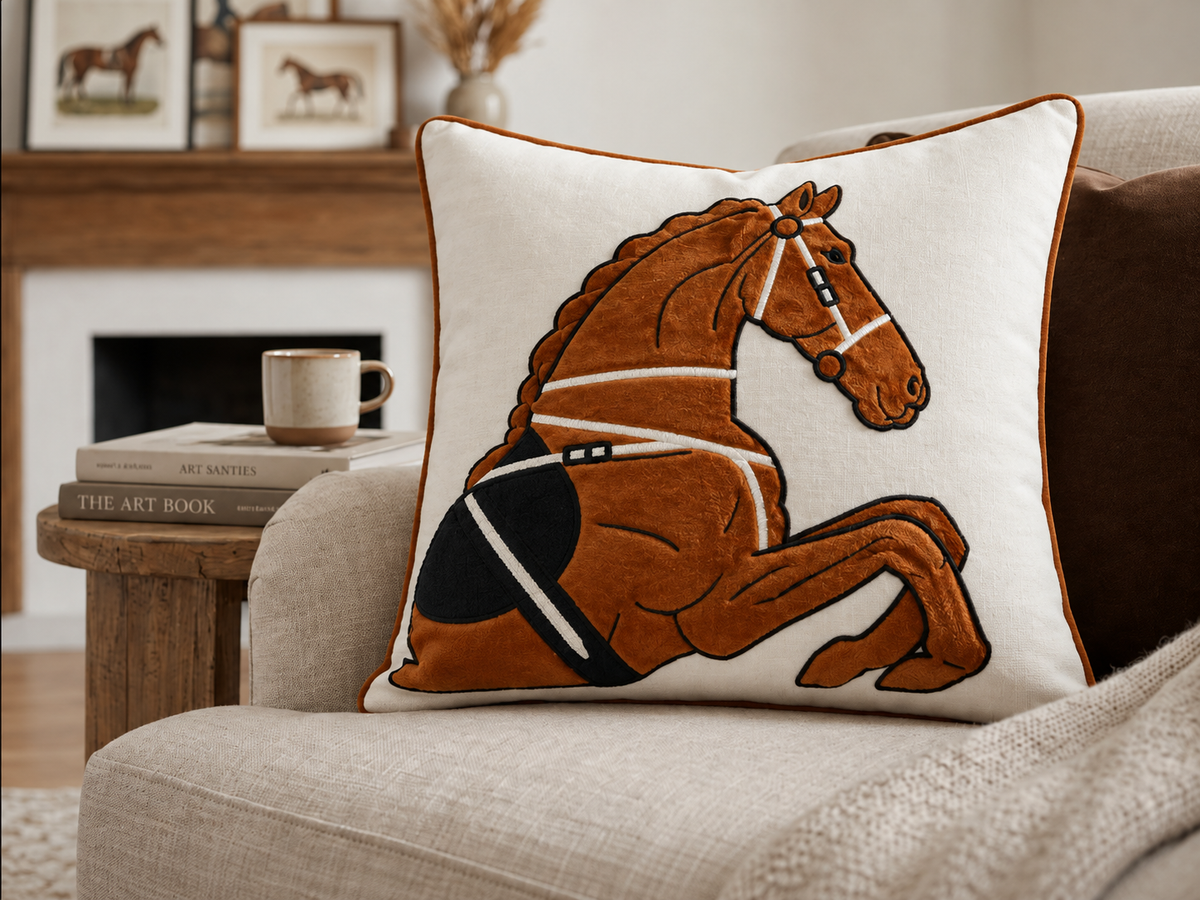 Cheval Equestrian Velvet Cushion