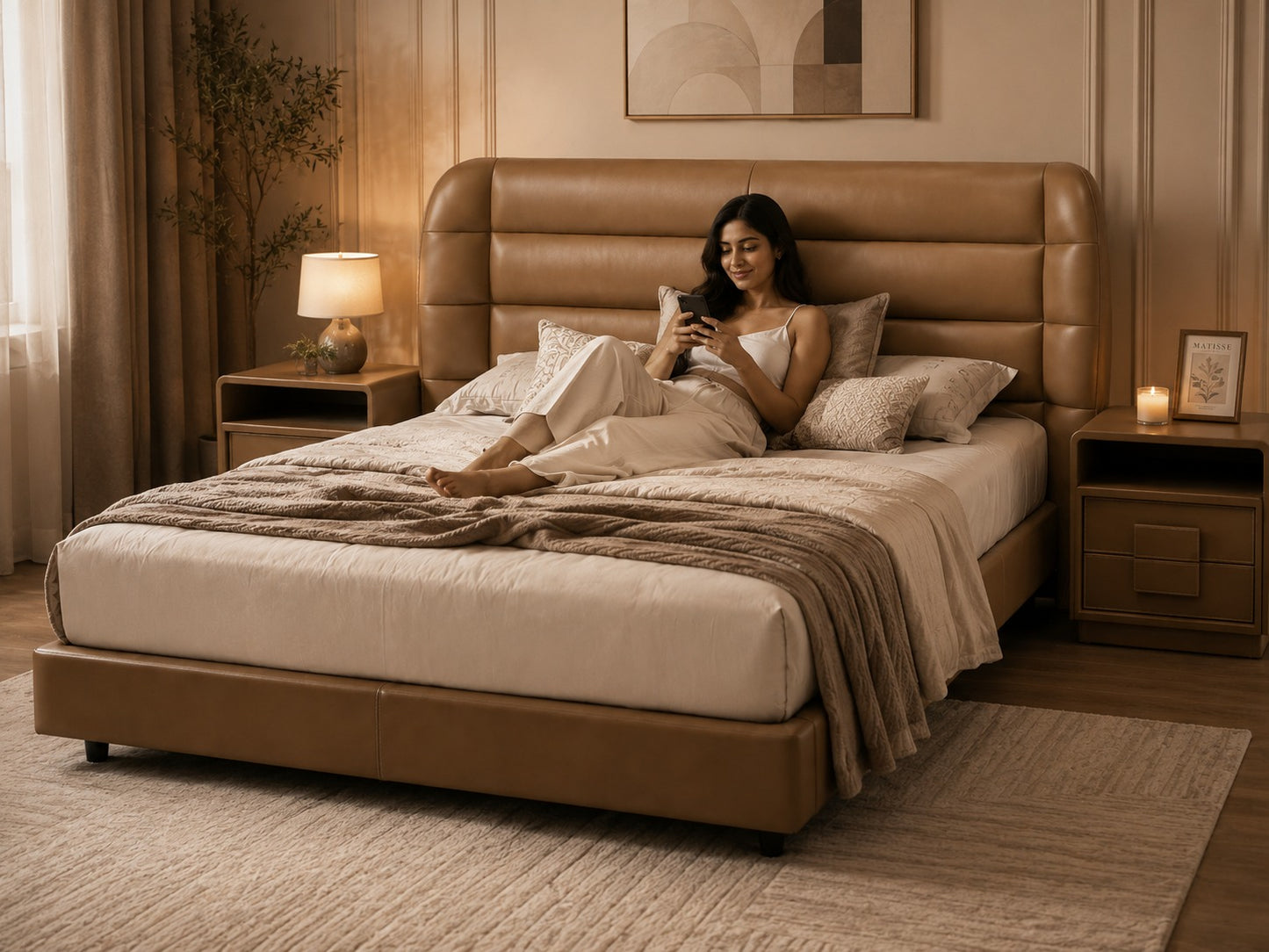 Silas Leather Bed