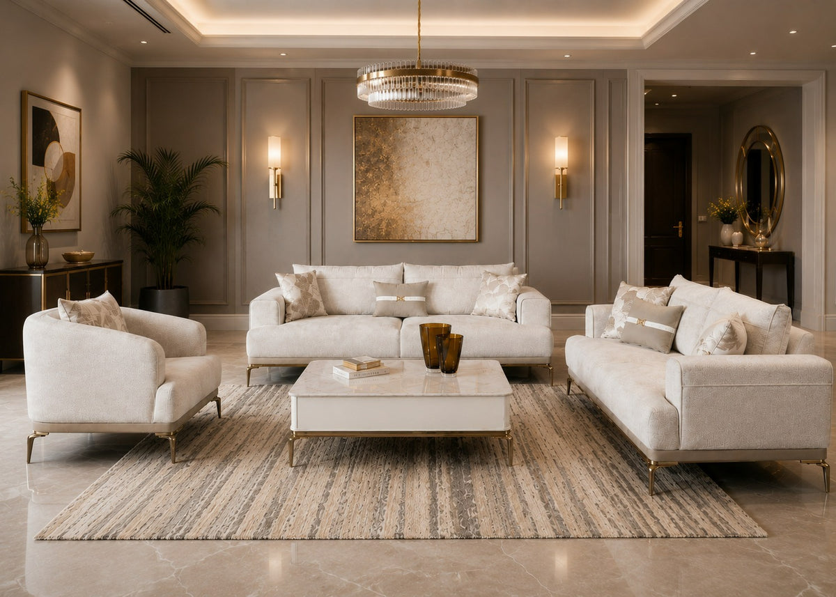 Belis Sofa by Avian Lifestyle in light cream upholstery