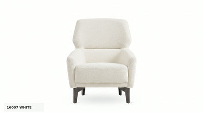 Hera Armchair by Enza Home - 16007 White Bouclé - front view