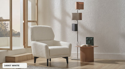 Hera Armchair by Enza Home - 16007 White Bouclé - lifestyle view
