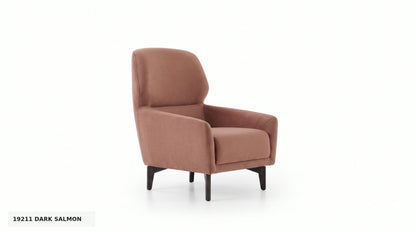 Hera Armchair by Enza Home - 19211 Dark Salmon - angled view