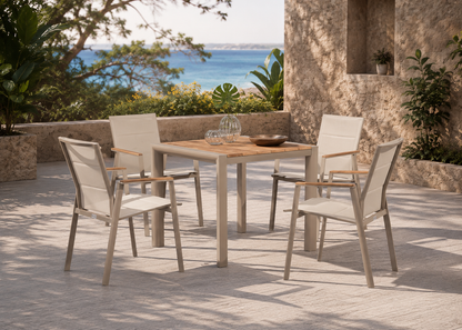Kyote-Chair in Kutch Sandstone Terrace – lifestyle view