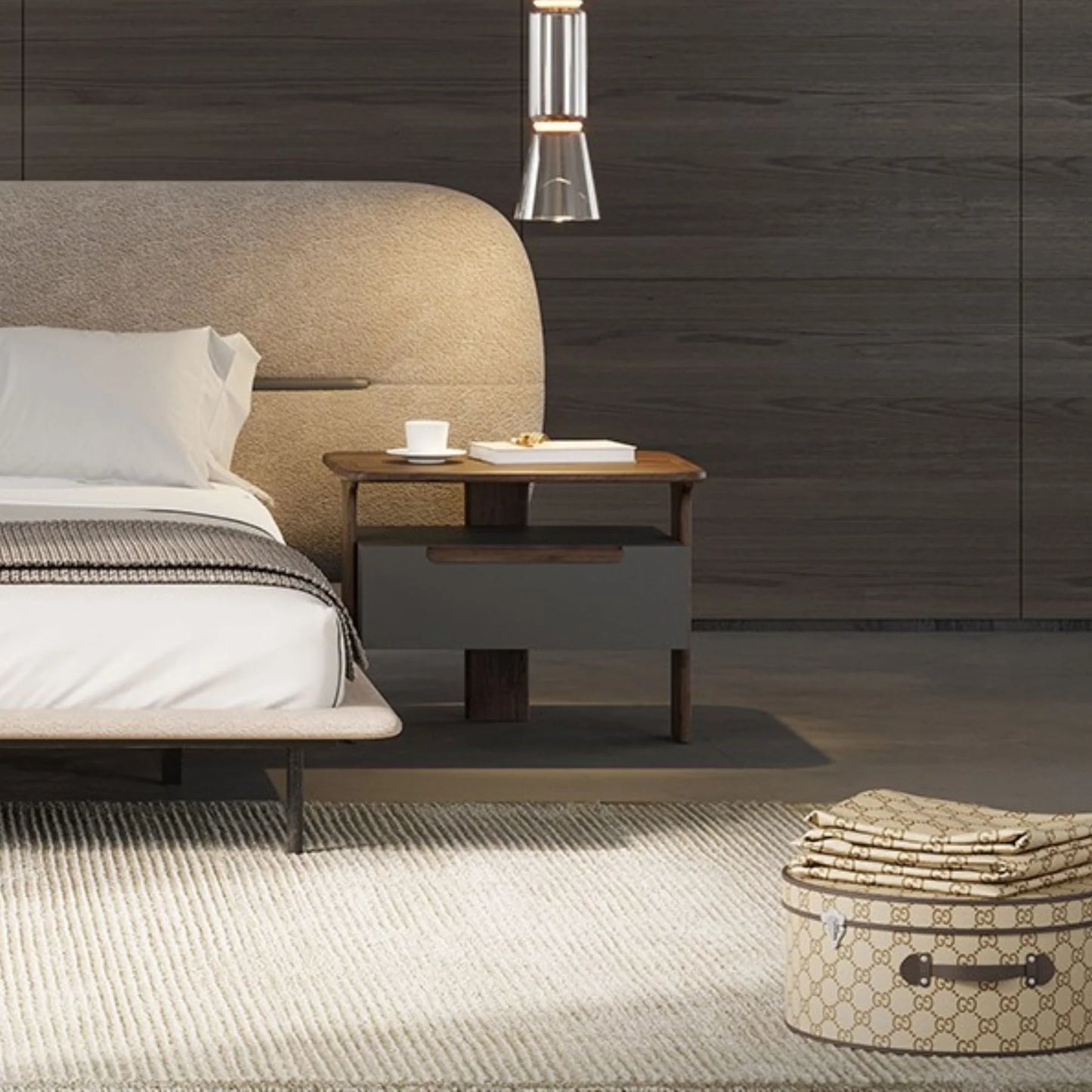 Lova Upholstered Wood Frame Bedstead