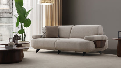 Madrid cream linen three seater sofa in a contemporary living room