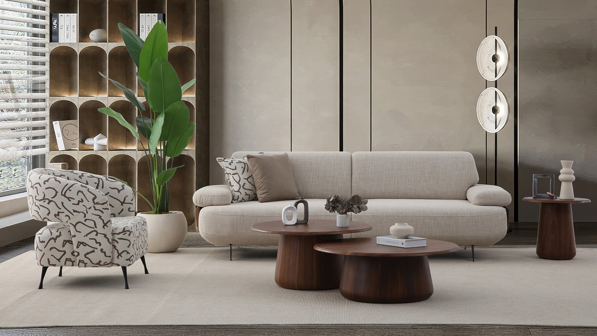 Madrid sofa and coordinating armchair in a modern luxury living room