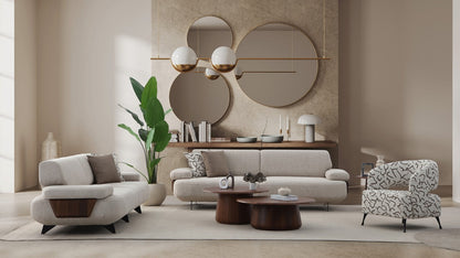 Madrid 3+3+1+1 cream linen luxury sofa set by Avian Lifestyle