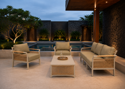 Matory Sofa Set Outdoor top front view in the Deccan Basalt Terrace