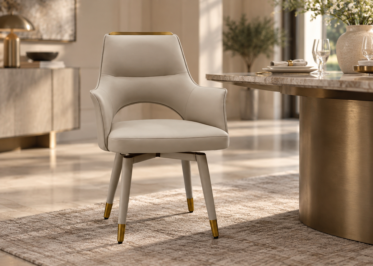 Mira Dining Chair in a warm contemporary dining room