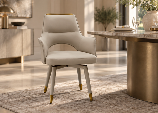 Mira Dining Chair in a warm contemporary dining room