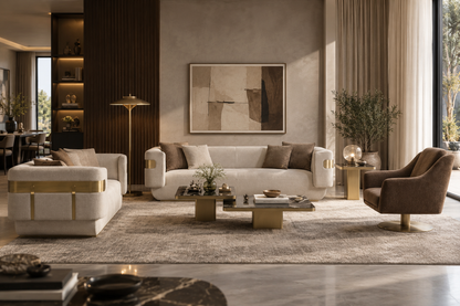 Reina luxury sofa set in a formal modern living room