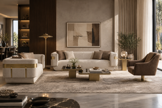 Reina luxury sofa set in a formal modern living room