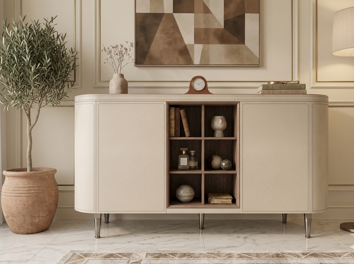 Sienna Leather-Wrapped Console