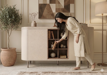Sienna Leather-Wrapped Console