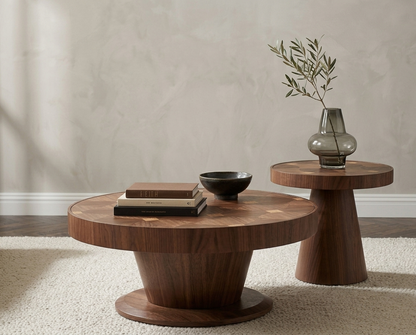 Moda Dark Marble & Walnut Coffee Table