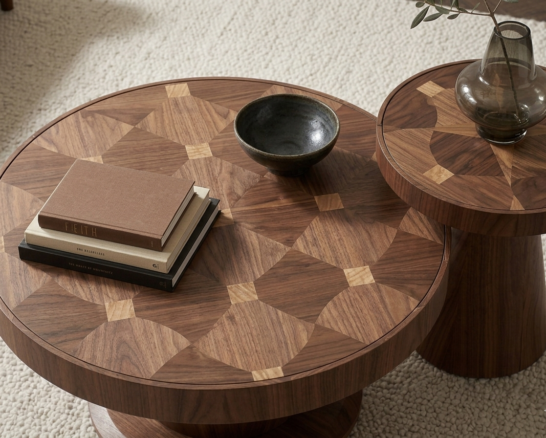 Moda Dark Marble & Walnut Coffee Table