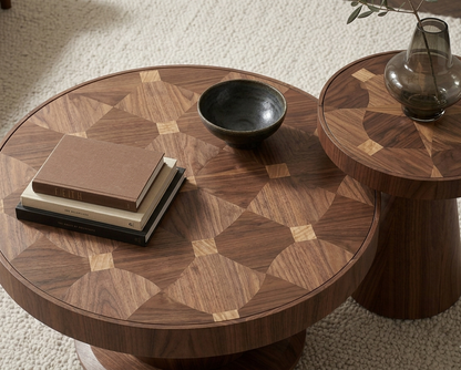 Moda Dark Marble & Walnut Coffee Table