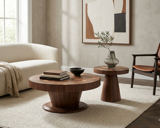 Moda Dark Marble & Walnut Coffee Table