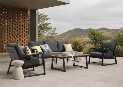Rover Outdoor Sofa in the Chandigarh Modernist Patio