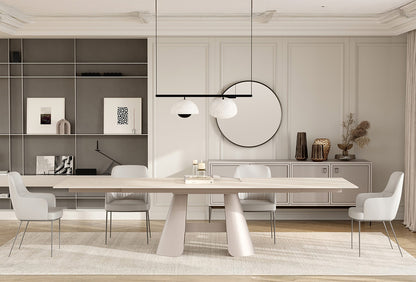 Salda extendable dining table travertine ceramic top alternate view