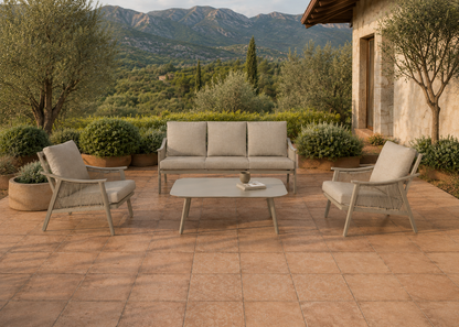 Skien Sofa (3+1+1) top front view in the Himalayan Cedar Terrace