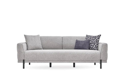 Terra 3-Seater Sofa Bed by Enza Home front product view in medium grey linen texture