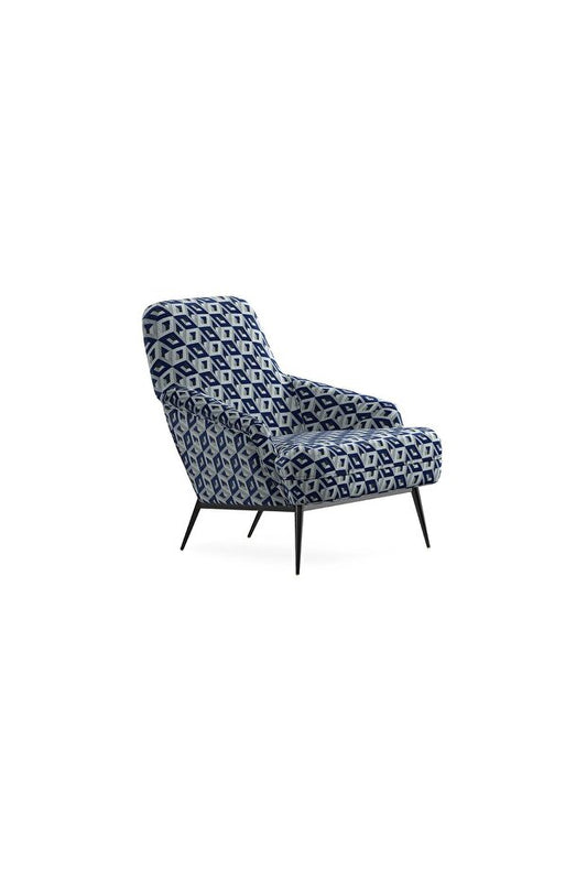 Valdera Armchair by Enza Home in 21509 navy linen-textured upholstery