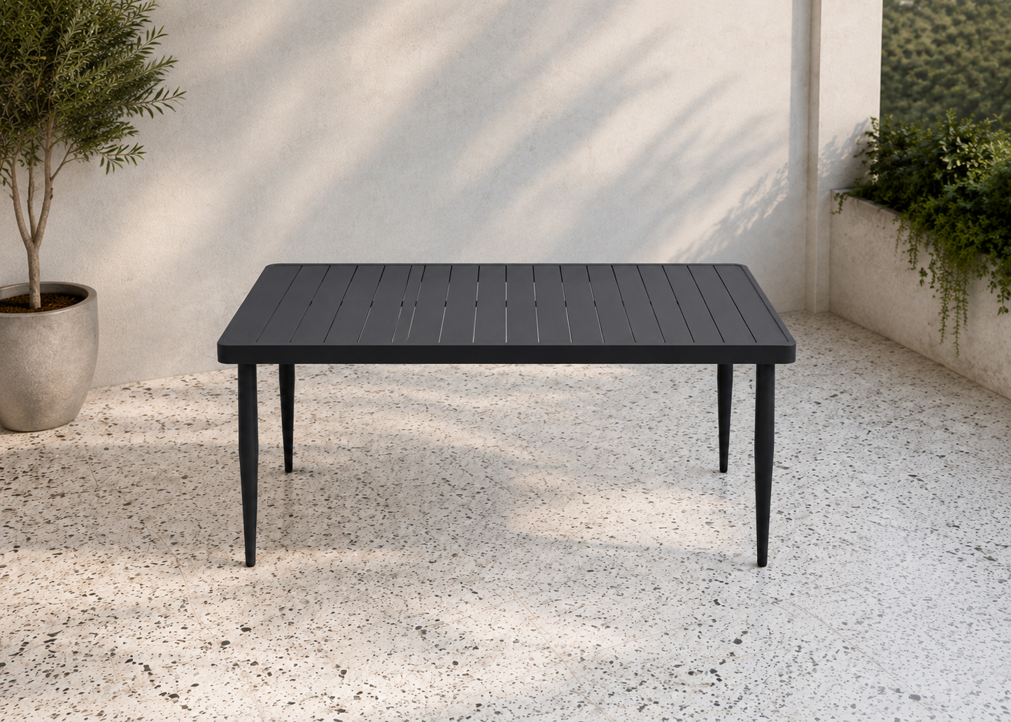 Venice-Table in Venice Terrazzo Terrace – elevated front view