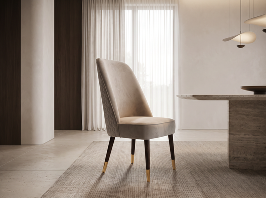 Versace Dining Chair in a refined warm modern dining room